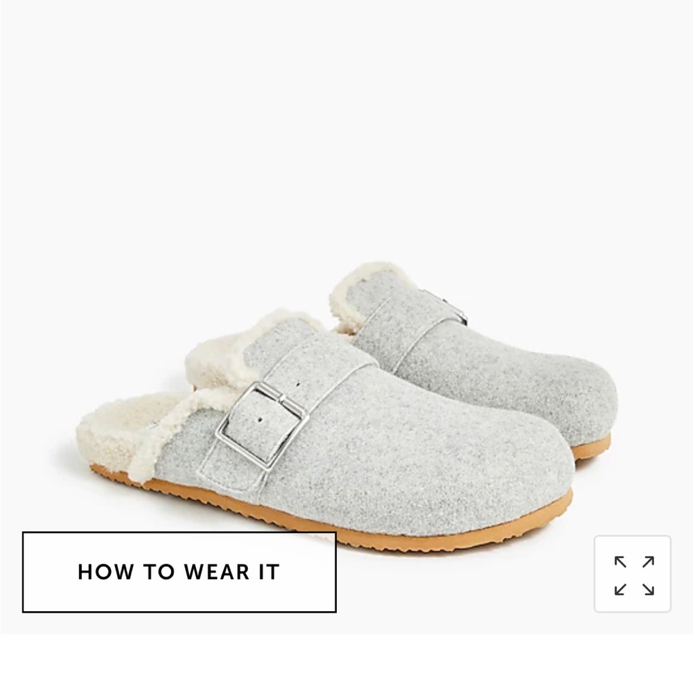 J.Crew Factory Sherpa-lined mule slippers 8